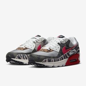 Nike Air Max 90 Wild Print with Red Accents